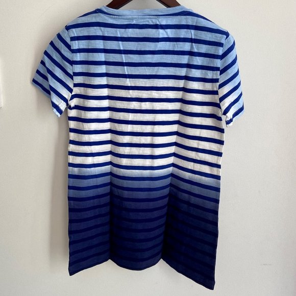 🐟2x HP!🐟 NWT J. Crew Dip-dyed Striped Tee - Picture 3 of 8